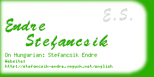 endre stefancsik business card